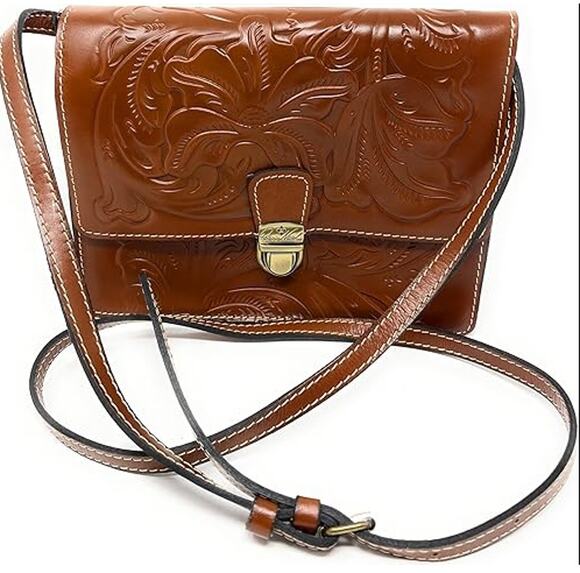 Patricia Nash Handbags - Patricia Nash Florence Brown Tooled Locri Crossbody Handbag One Size